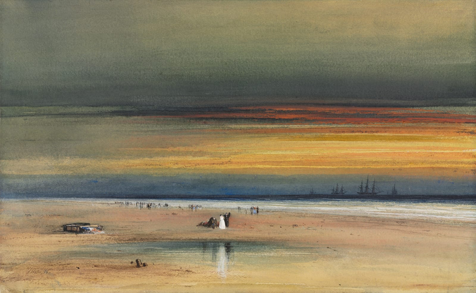 Beach Scene at Sunset