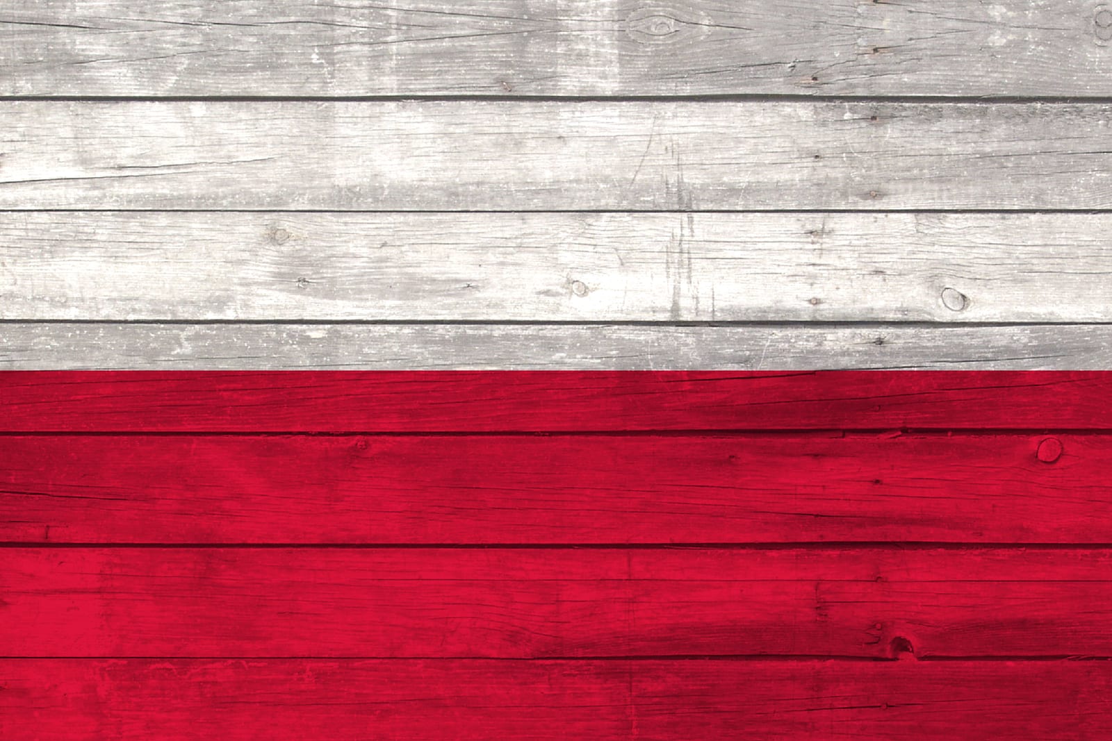 Poland National Flag on Wood Canvas Print