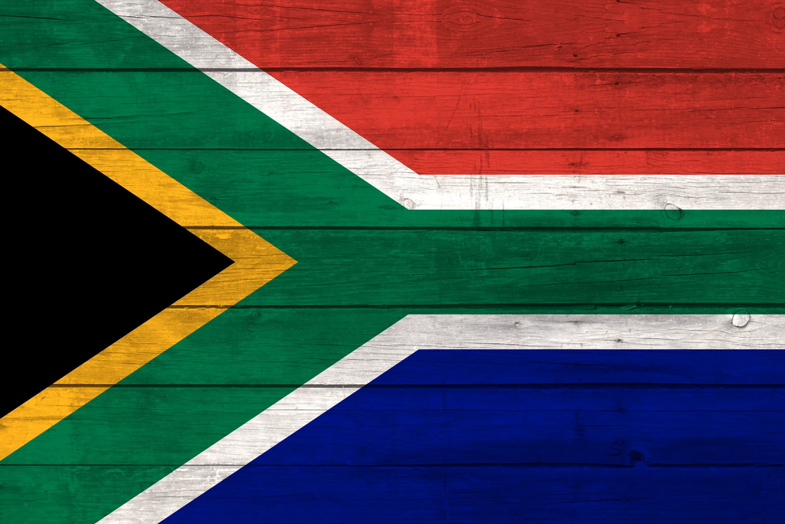 South Africa National Flag on Wood Canvas Print