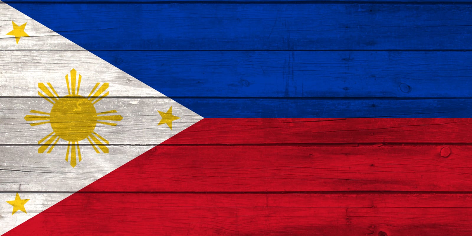 Philippines National Flag on Wood Canvas Print
