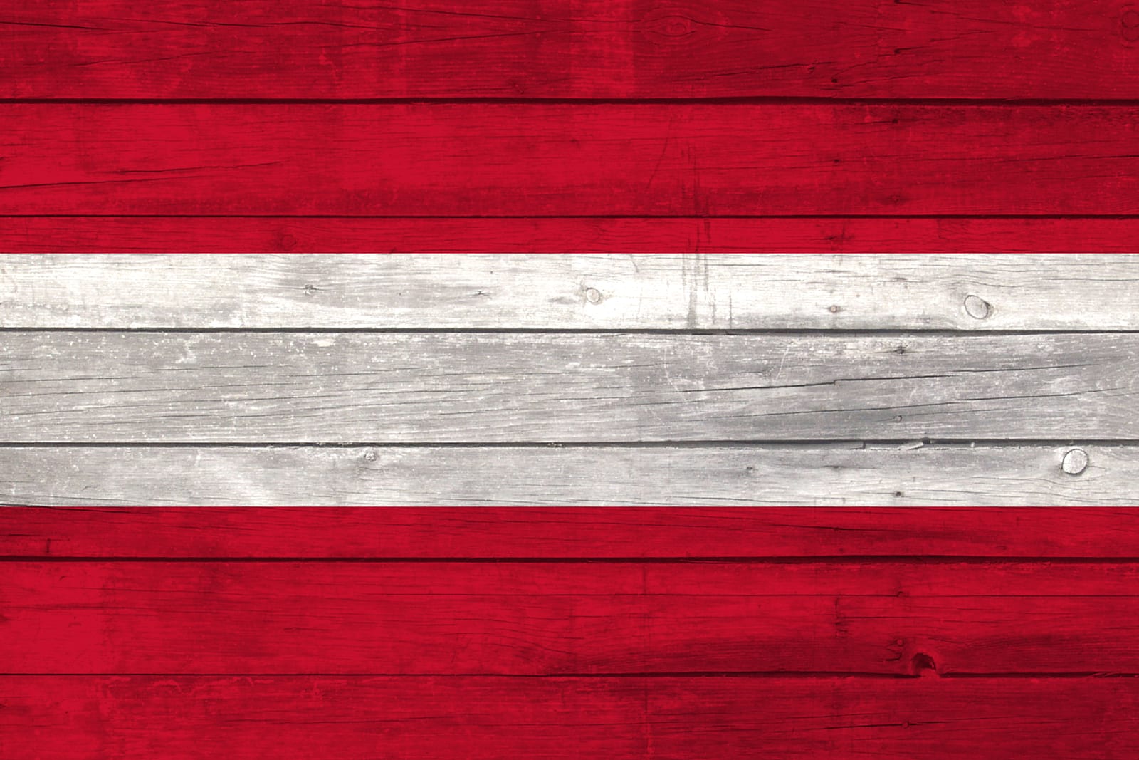 Austria National Flag on Wood Canvas Print