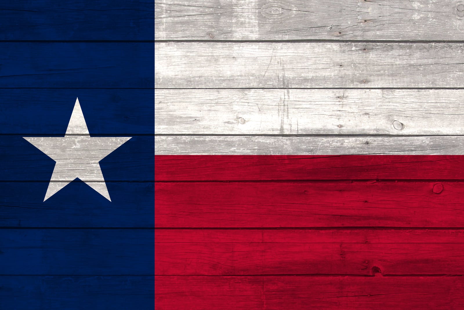 Texas State Flag on Wood Canvas Print