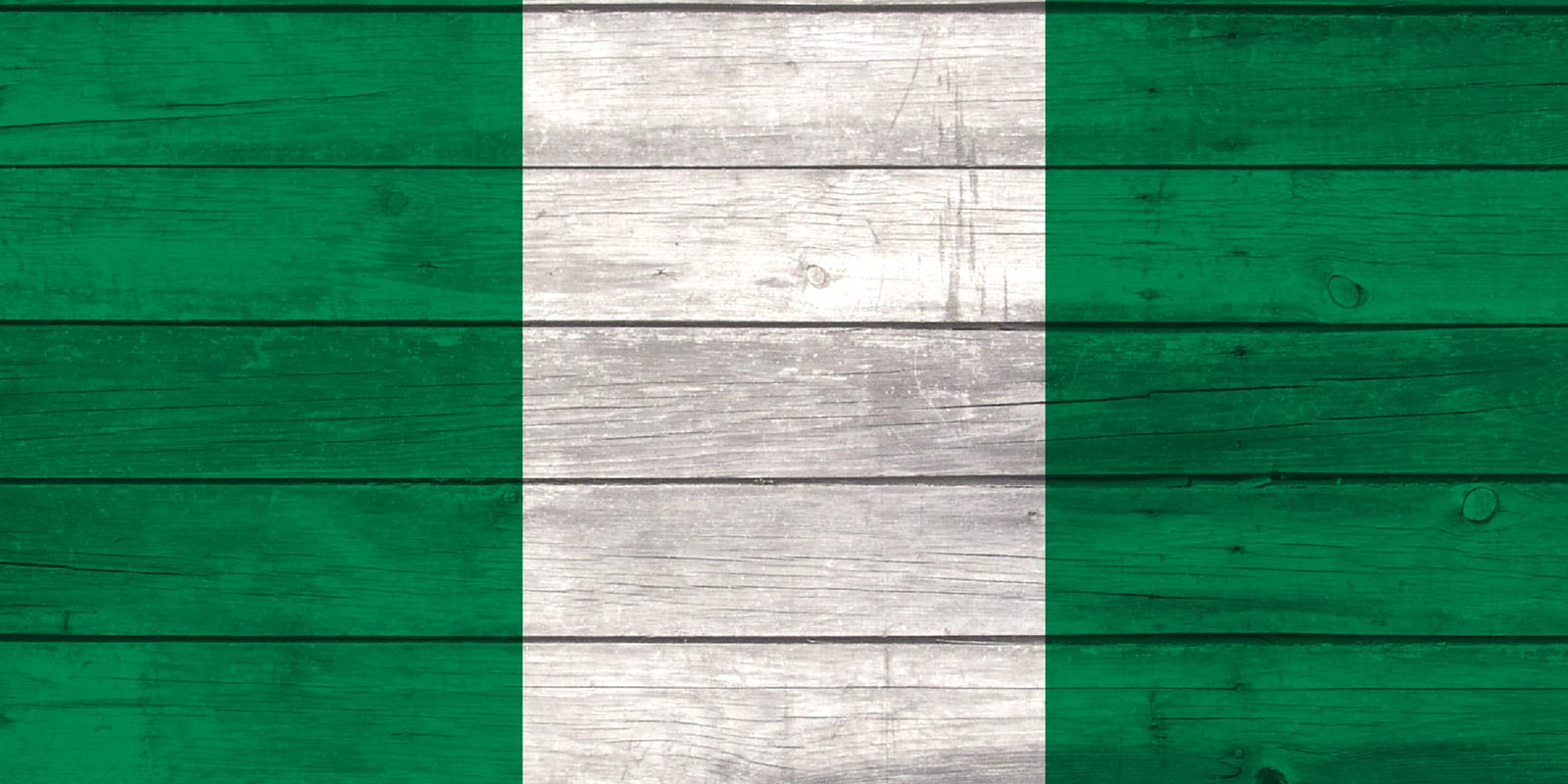 Nigeria National Flag on Wood Canvas Print