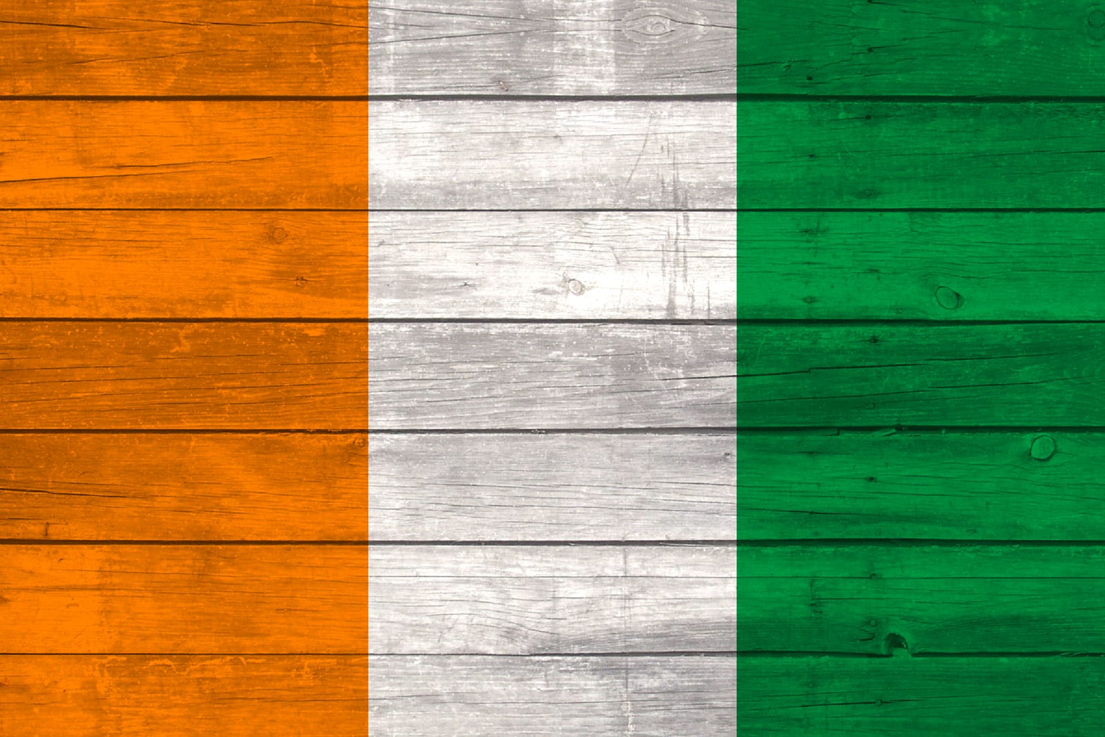 Ivory Coast National Flag on Wood Canvas Print