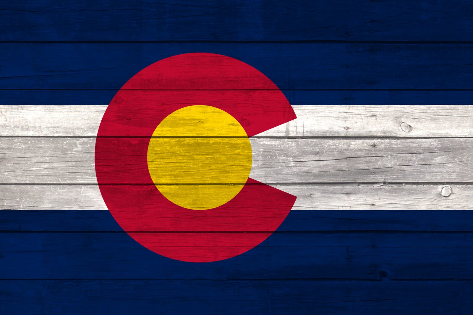 Colorado State Flag on Wood Canvas Print