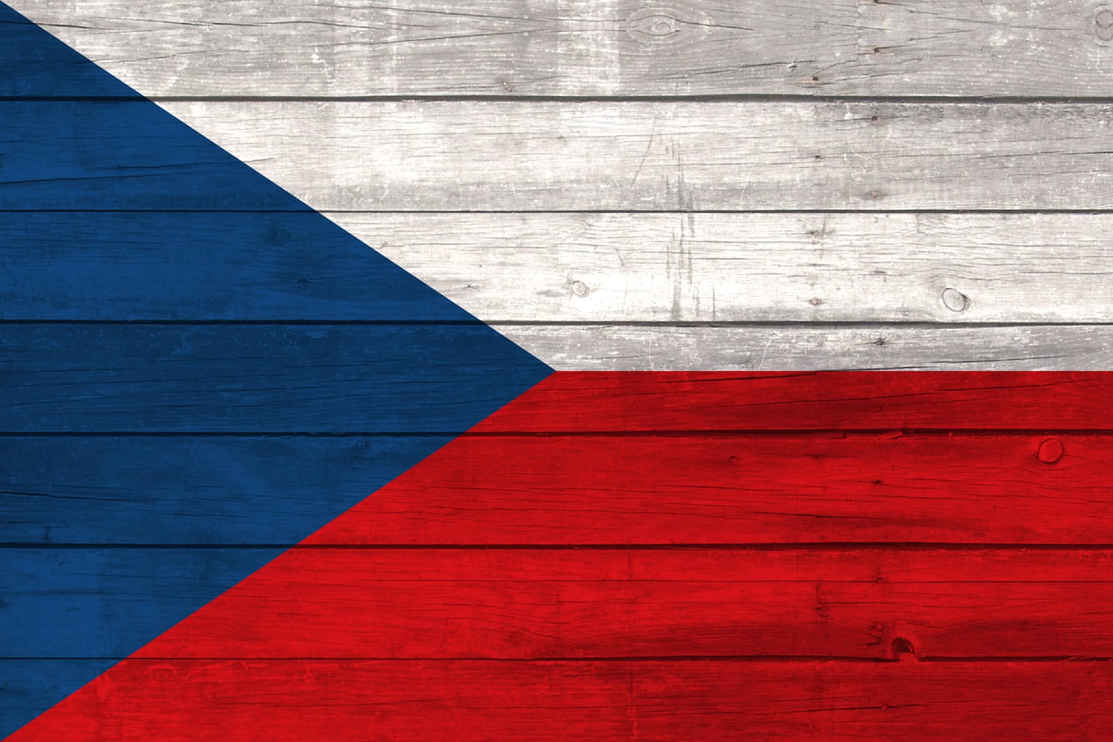 Czechia National Flag on Wood Canvas Print
