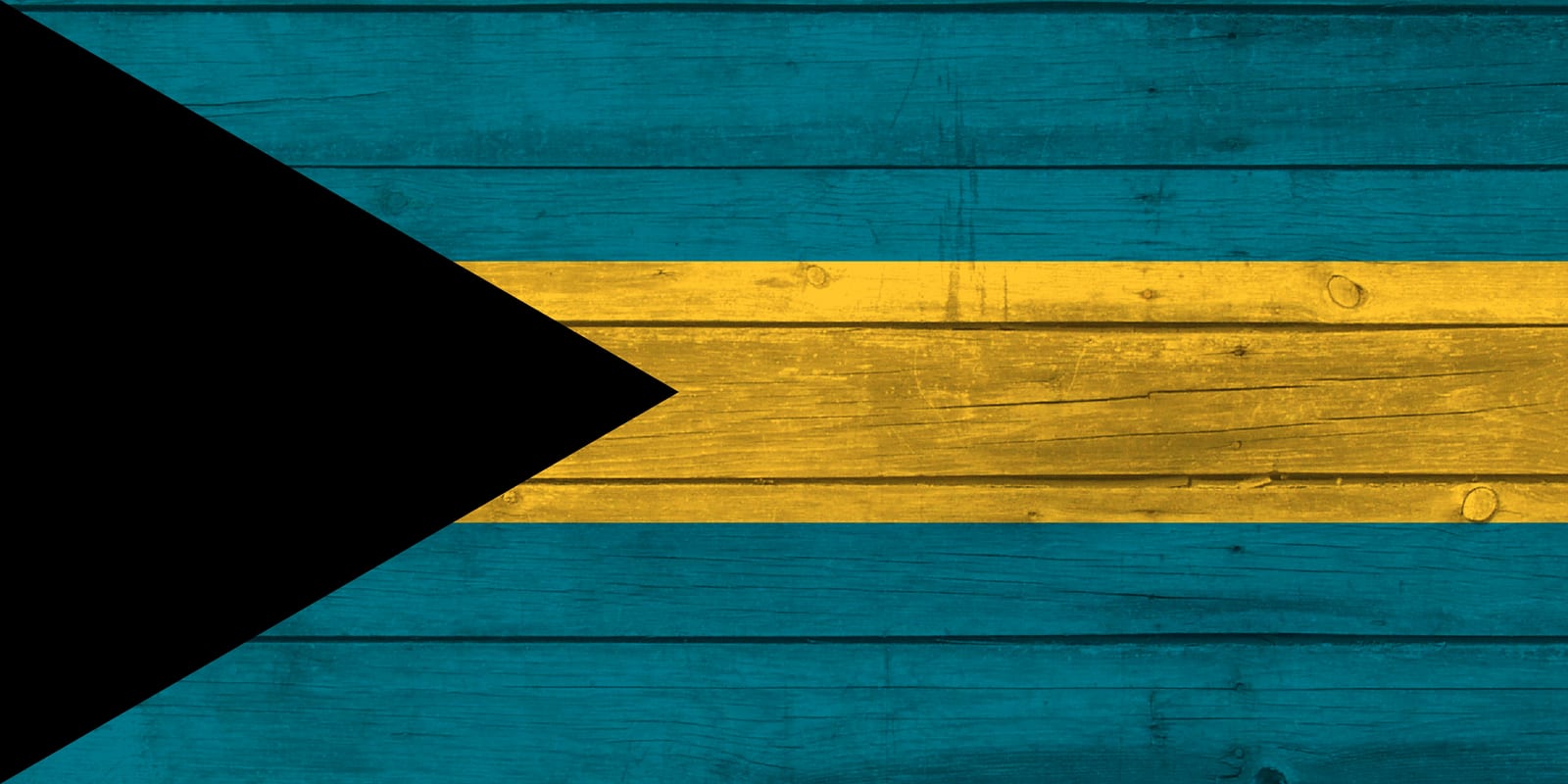 Bahamas National Flag on Wood Canvas Print