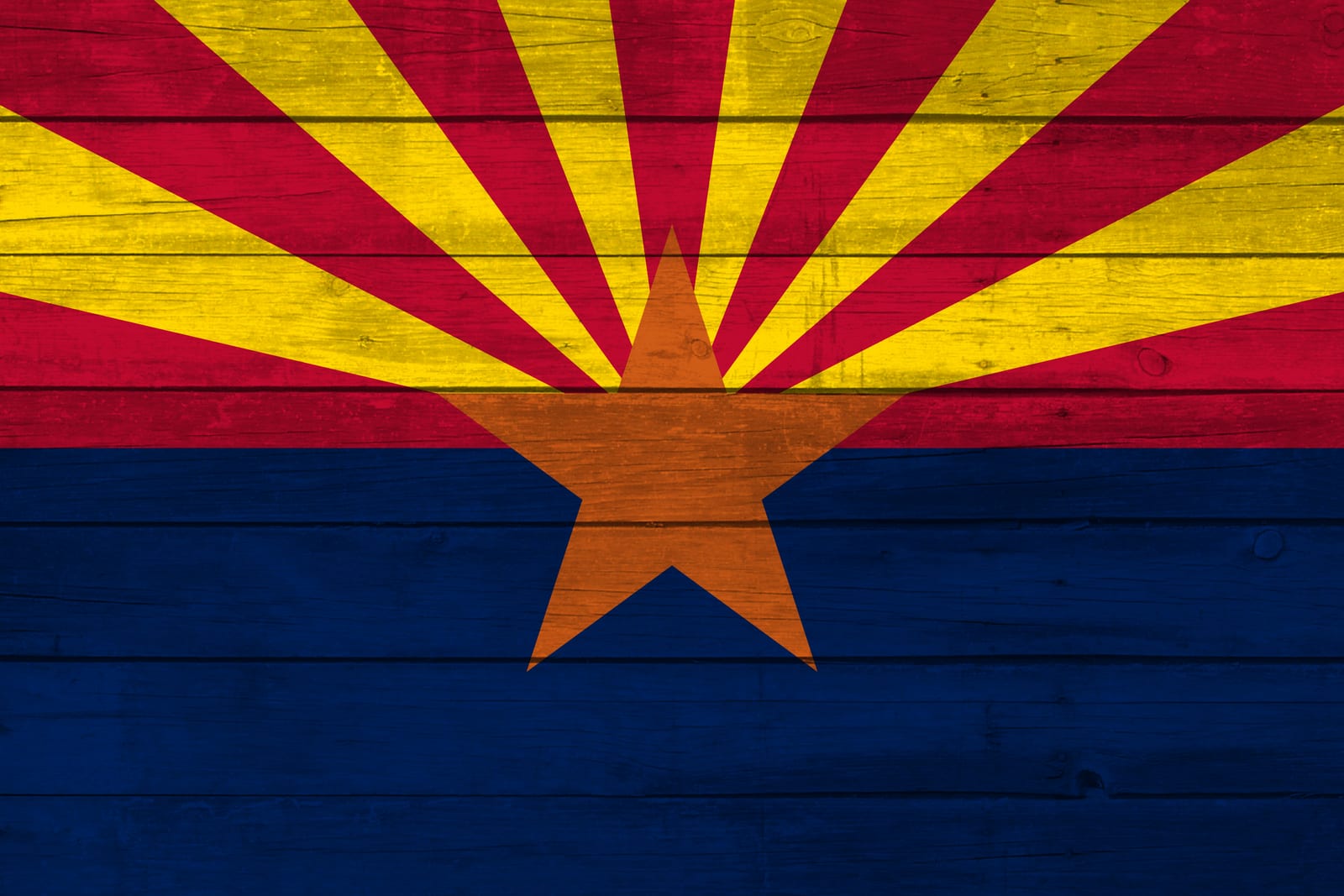 Arizona State Flag on Wood Canvas Print