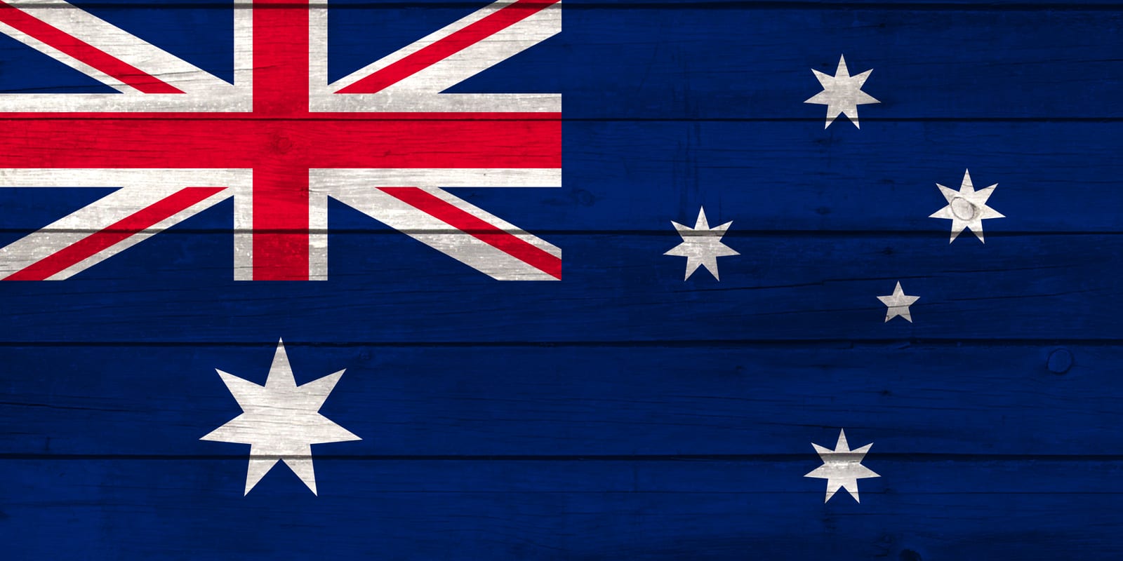Australia National Flag on Wood Canvas Print
