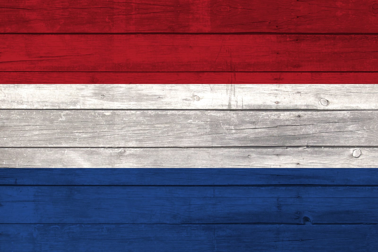 Netherlands National Flag on Wood Canvas Print