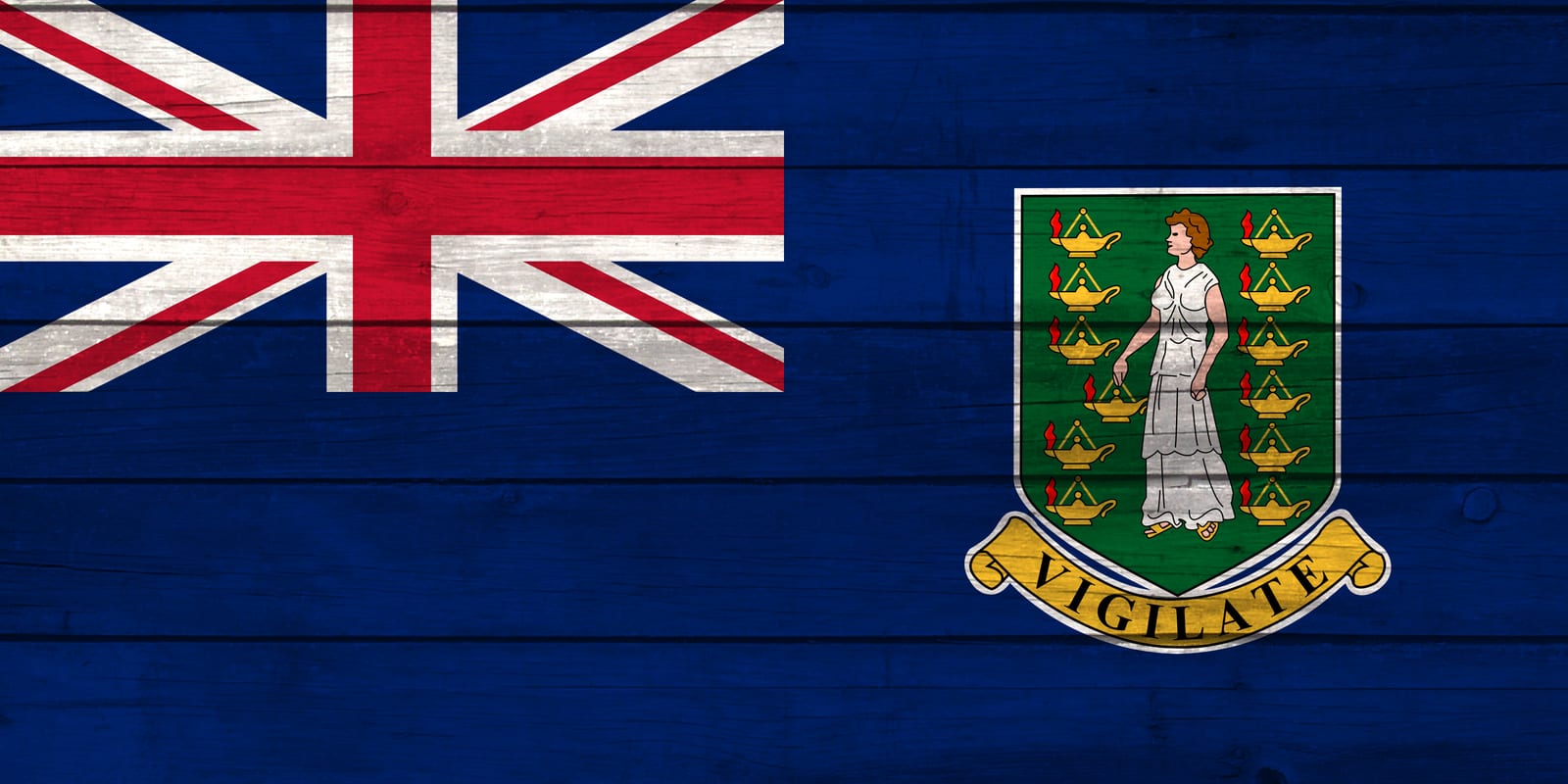 British Virgin Islands Flag on Wood Canvas Print