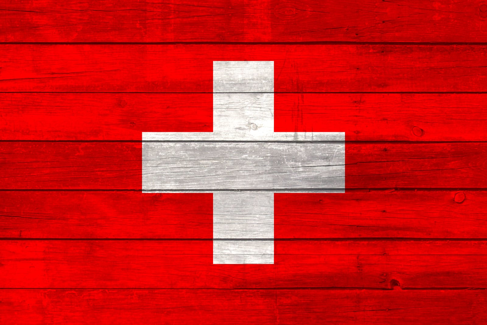 Switzerland National Flag on Wood Canvas Print