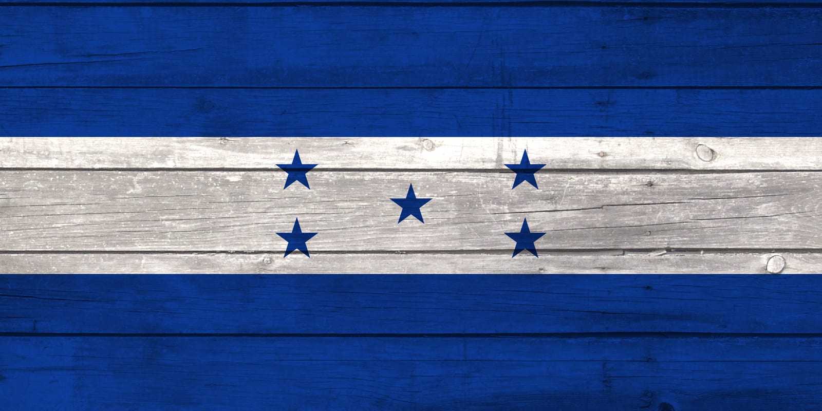 Honduras National Flag on Wood Canvas Print