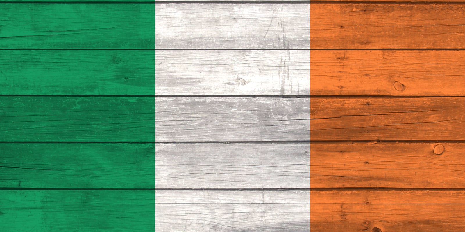 Ireland National Flag on Wood Canvas Print