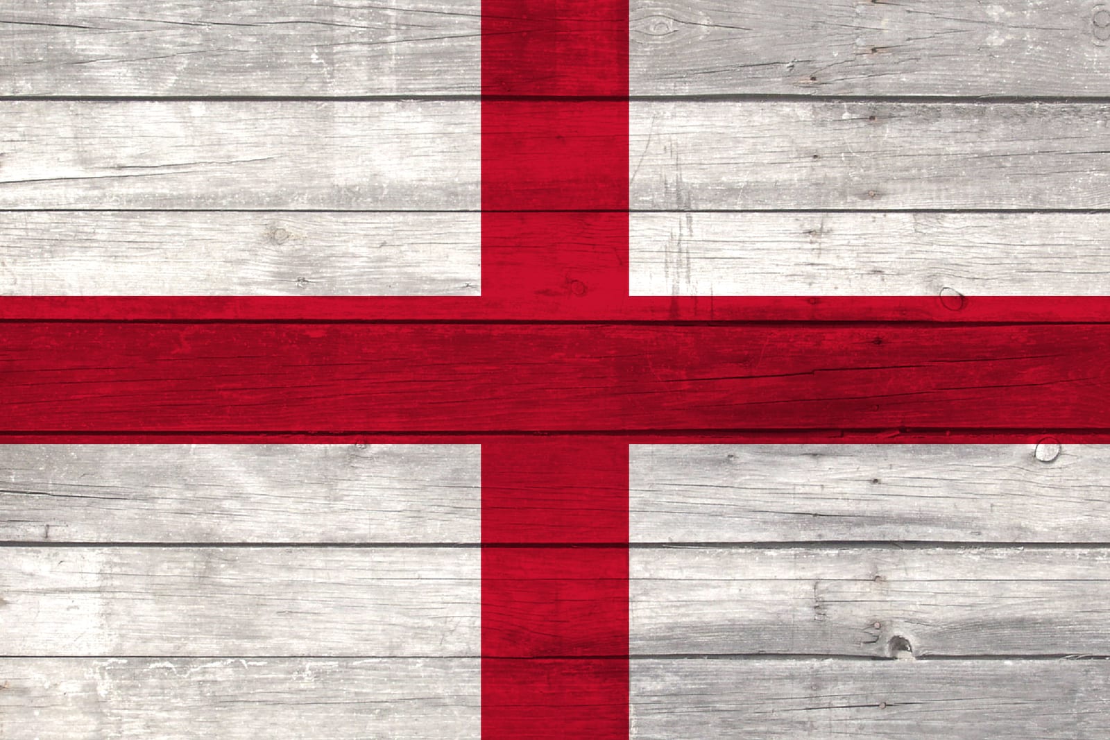 England Flag on Wood Canvas Print