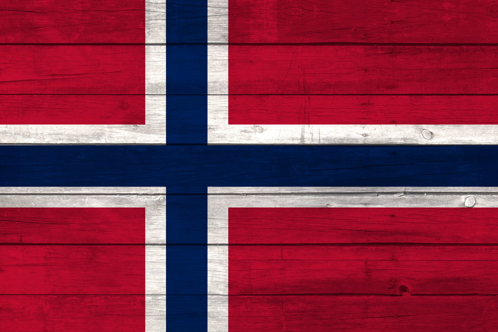 Norway National Flag on Wood Canvas Print