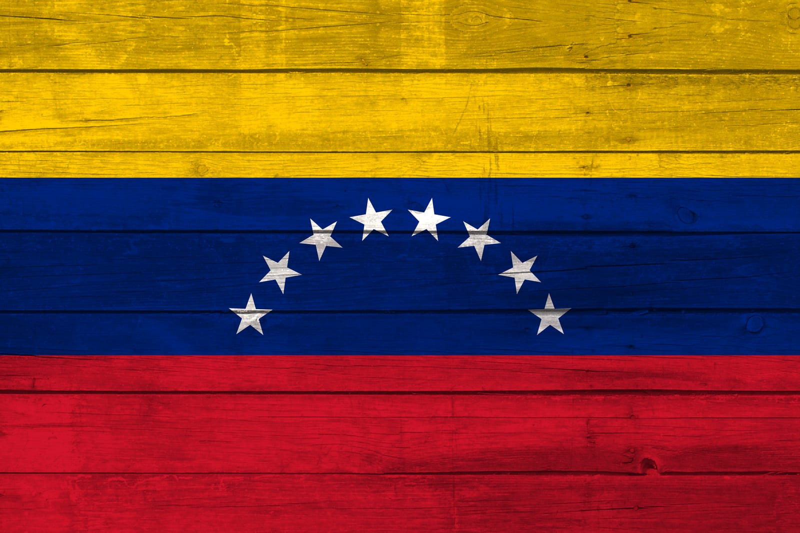 Venezuela National Flag on Wood Canvas Print