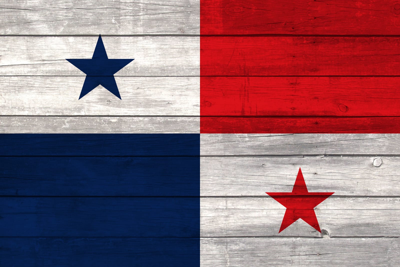 Panama National Flag on Wood Canvas Print