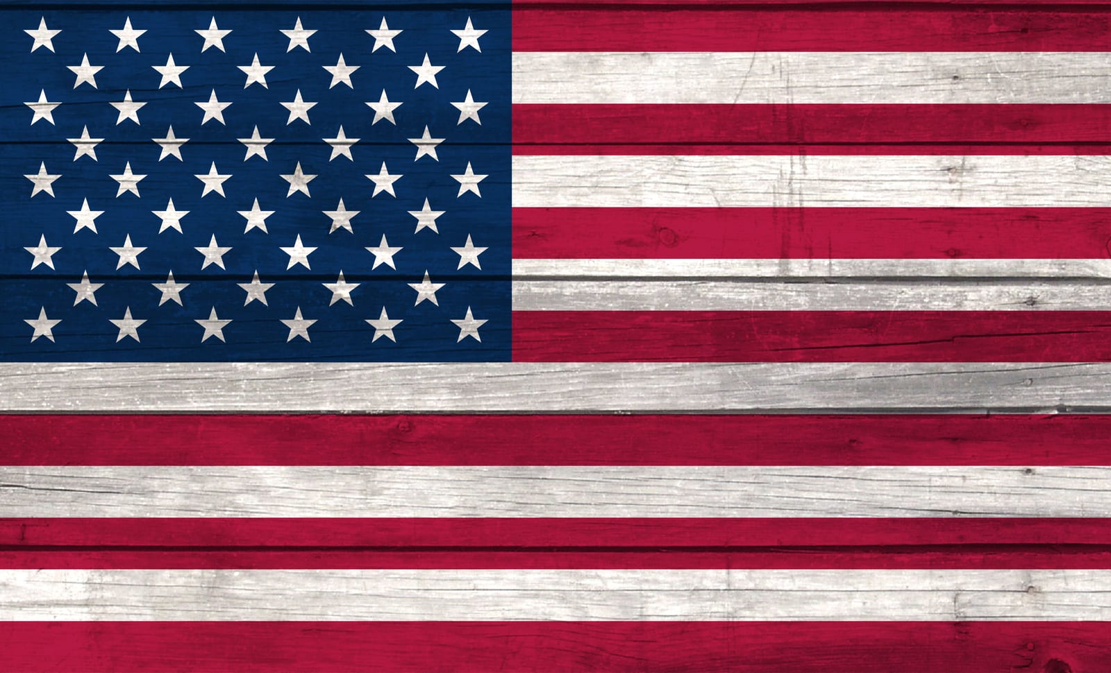 United States National Flag on Wood Canvas Print