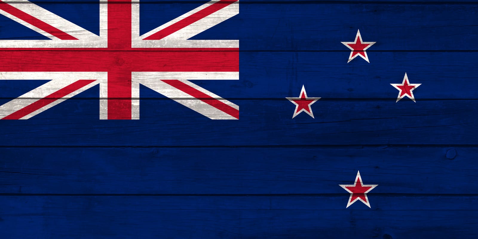 New Zealand National Flag on Wood Canvas Print