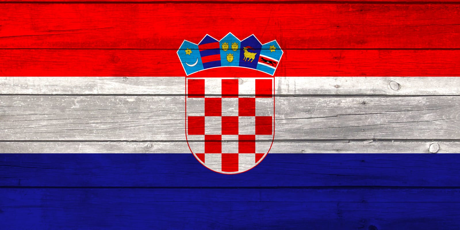 Croatia National Flag on Wood Canvas Print