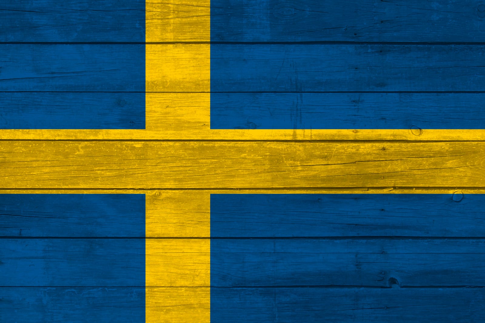 Sweden National Flag on Wood Canvas Print