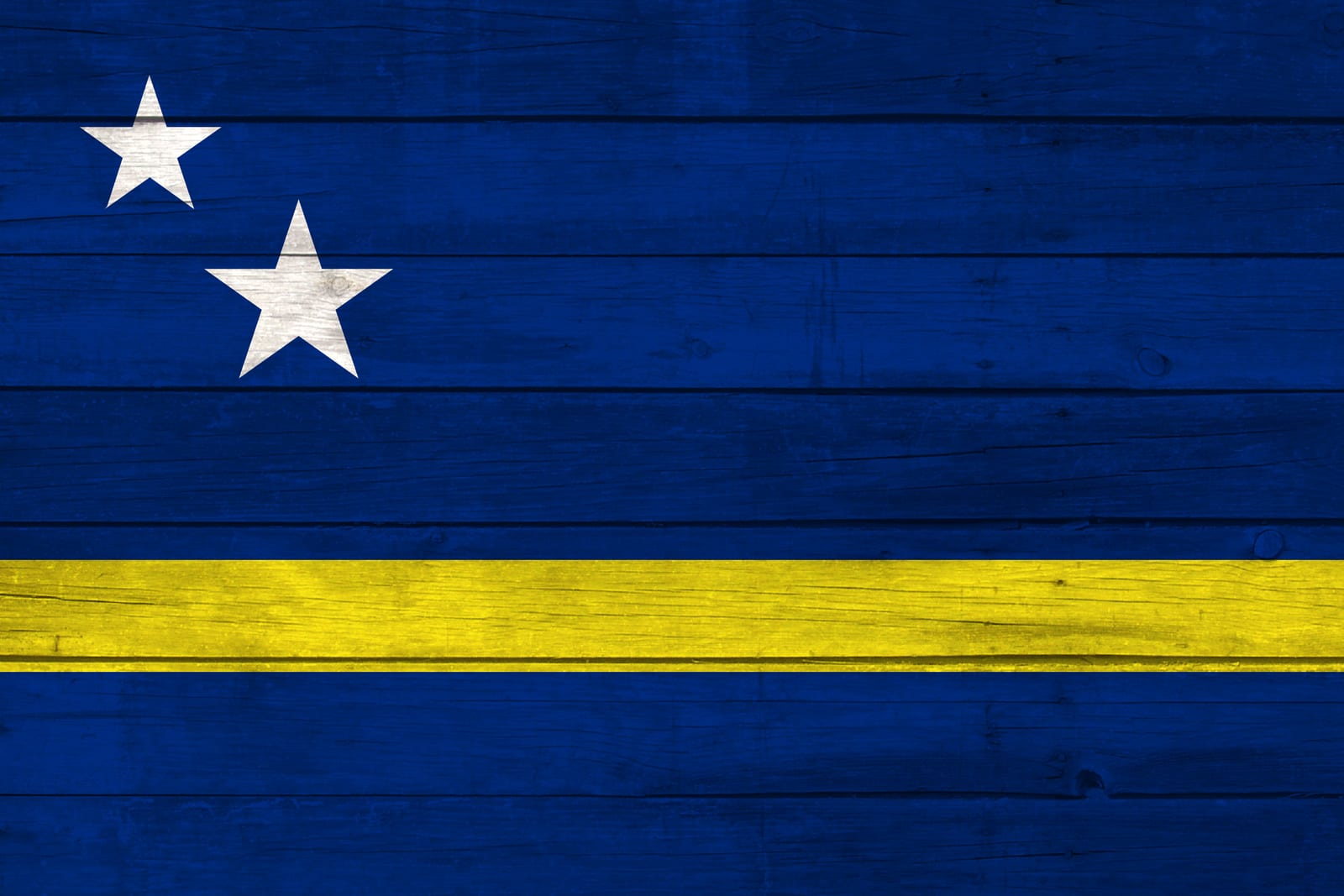 Curaçao Flag on Wood Canvas Print