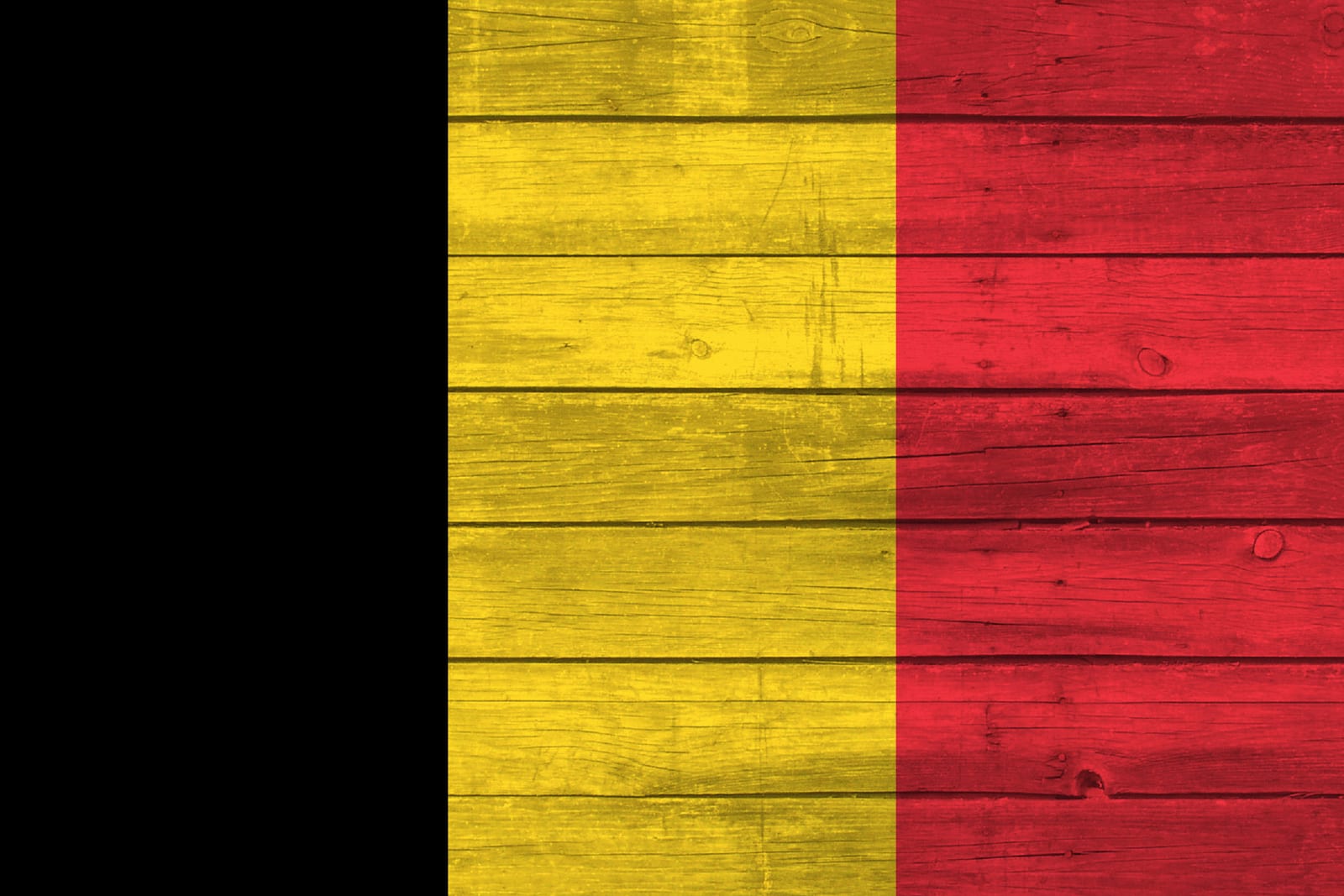 Belgium National Flag on Wood Canvas Print