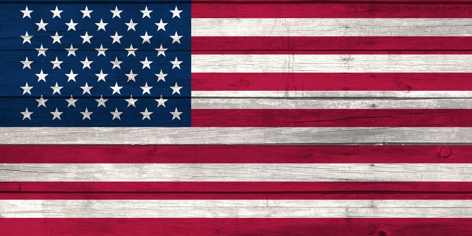 United States National Flag on Wood Canvas Print