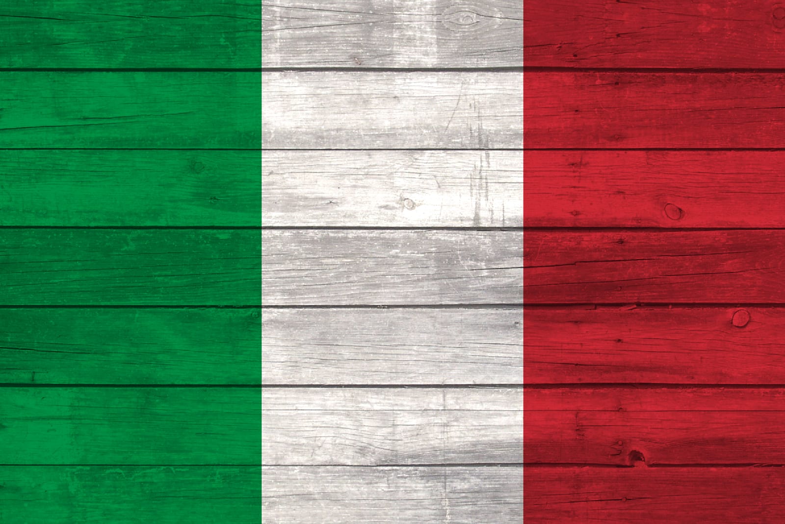 Italy National Flag on Wood Canvas Print