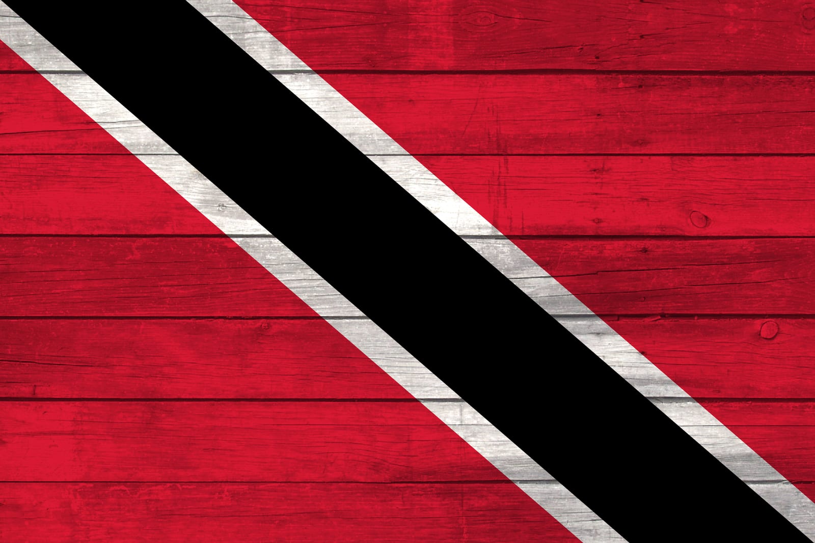 Trinidad and Tobago National Flag on Wood Canvas Print