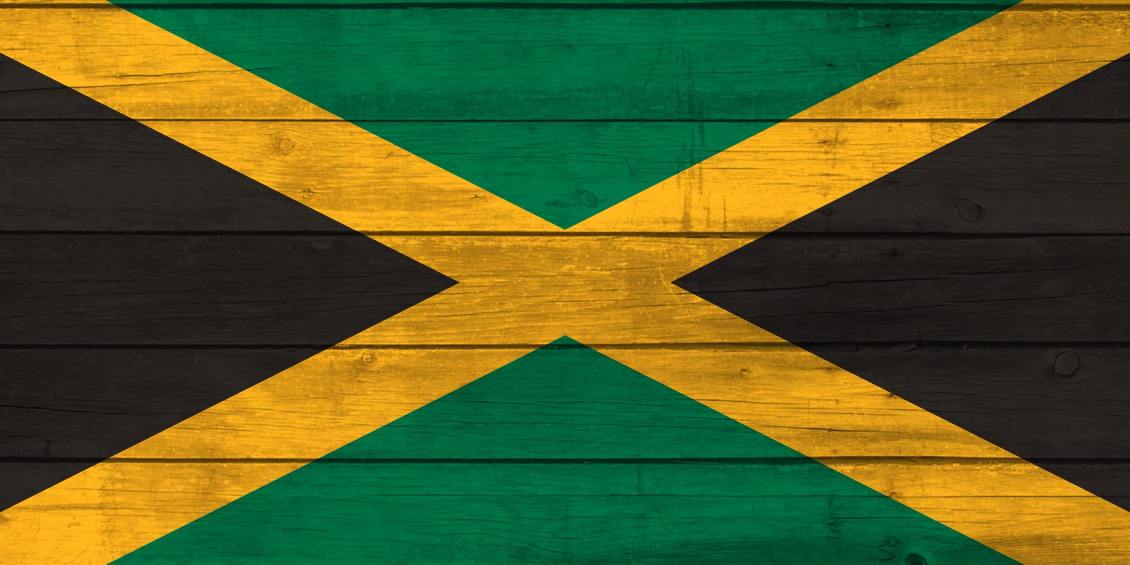 Jamaica National Flag on Wood Canvas Print