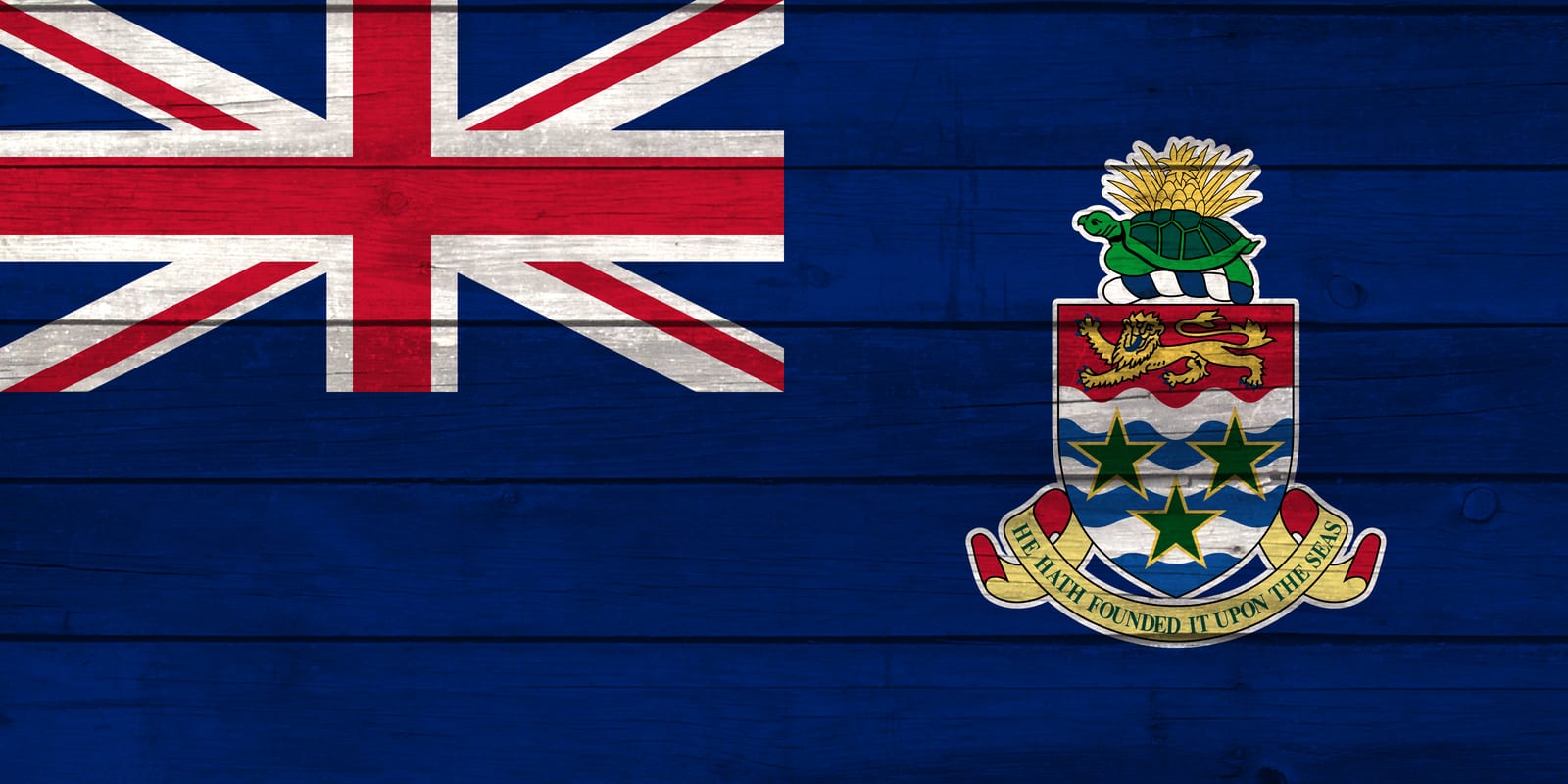 Cayman Islands Flag on Wood Canvas Print