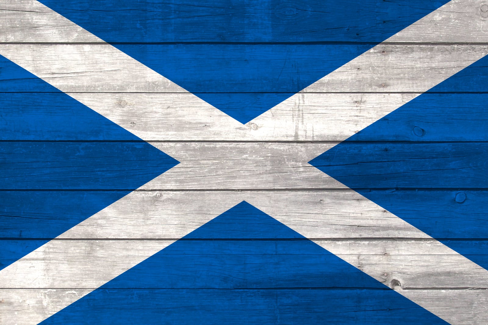 Scotland Flag on Wood Canvas Print