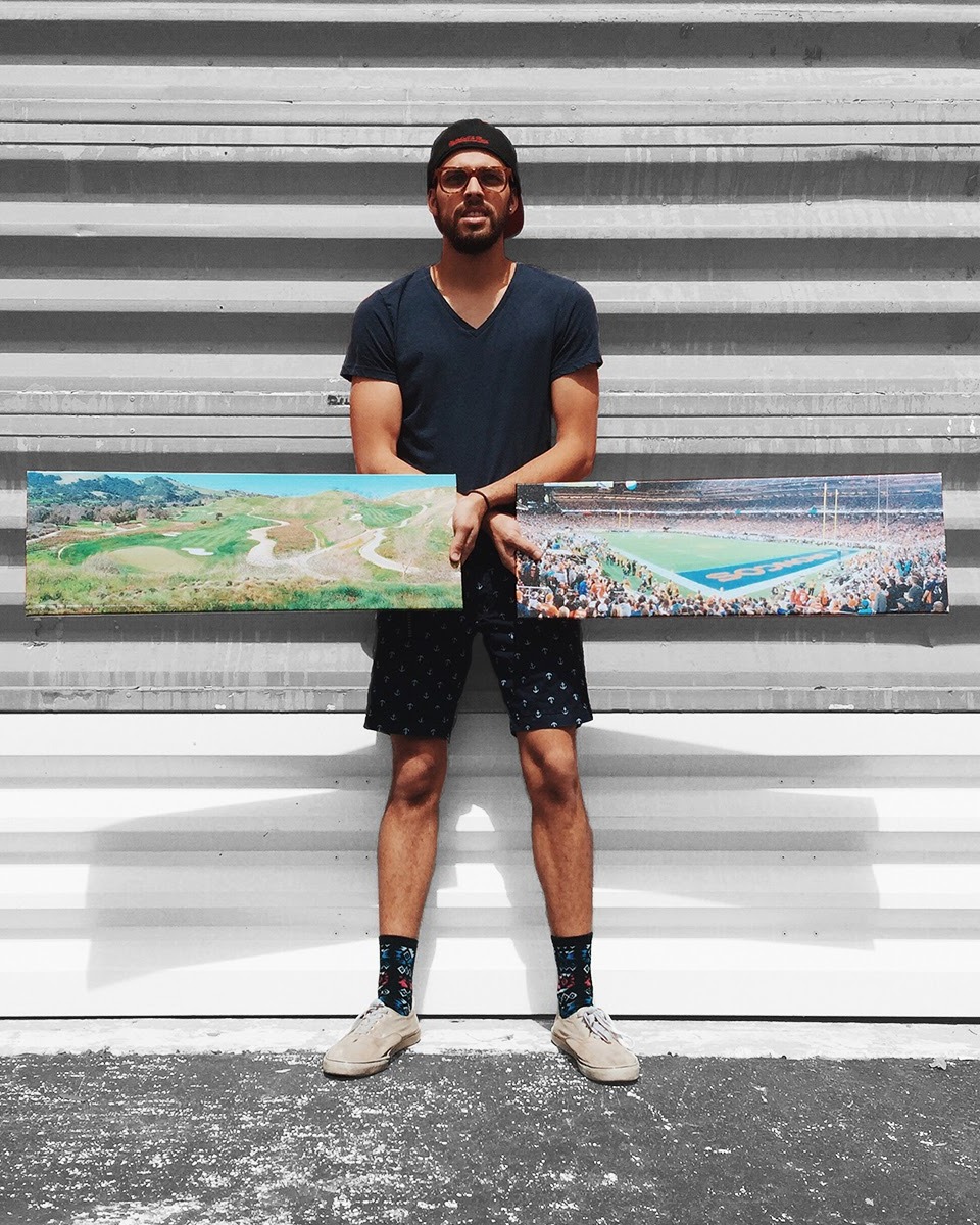 Pro account holder Joe with two 30x12 canvas prints.